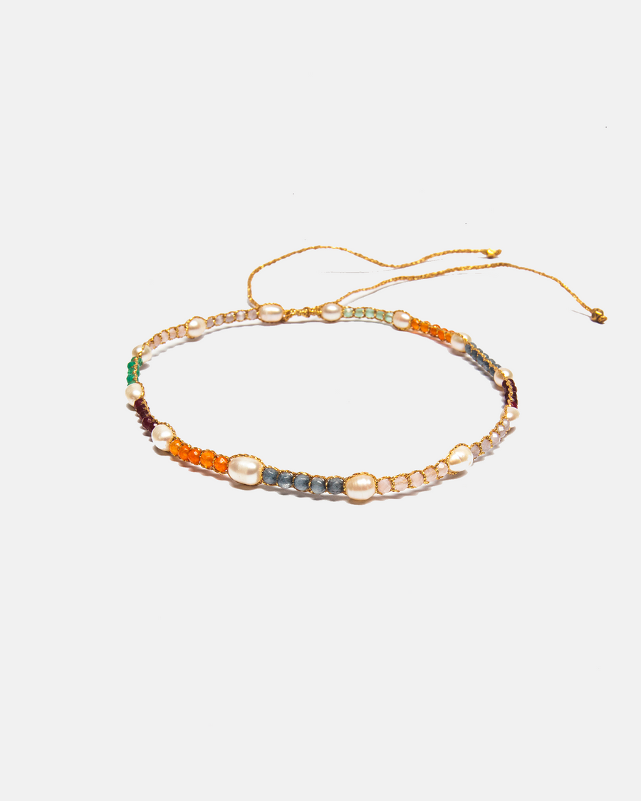 Pearl & Gemstone Choker | Gold