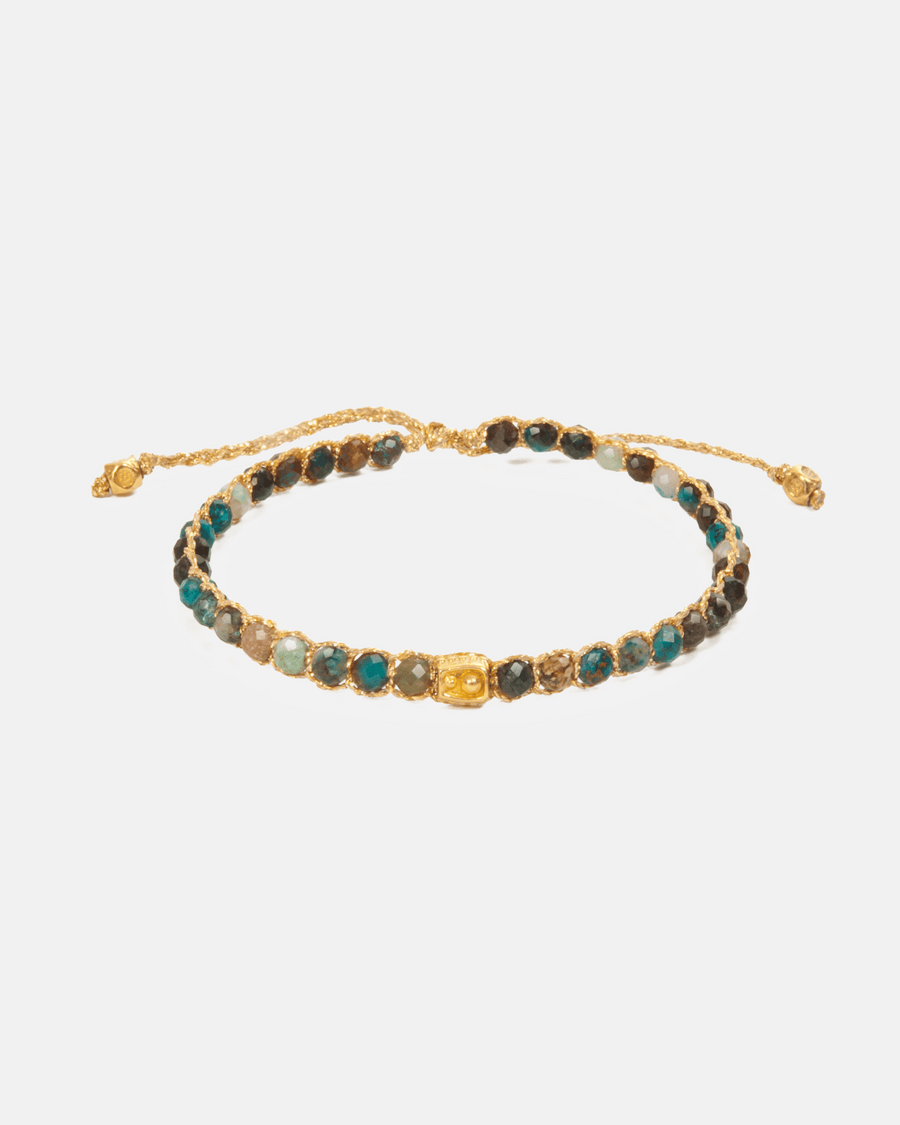 Chrysocolla Agate Bracelet | Gold