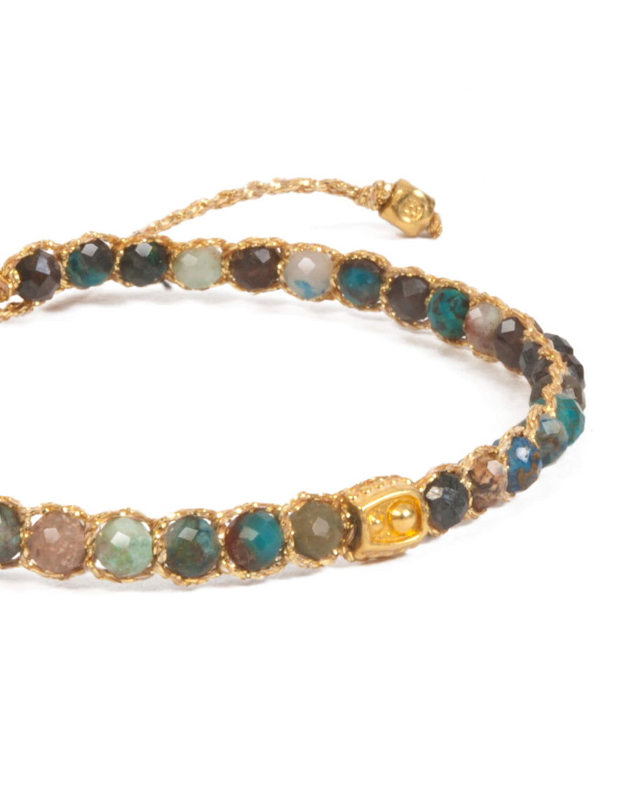 Chrysocolla Agate Bracelet | Gold