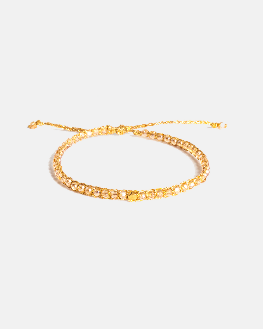 Crystal Light Nugget Bracelet | Gold