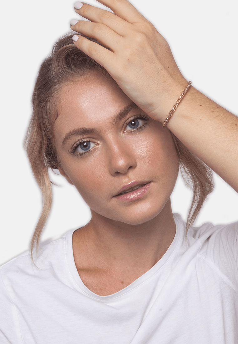Crystal Metallic Nugget Bracelet | Gold - Samapura Jewelry
