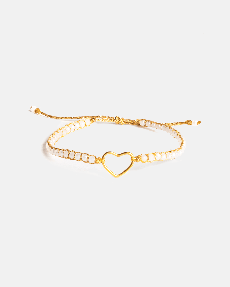Crystal Rainbow Heart Bracelet | Gold - Samapura Jewelry