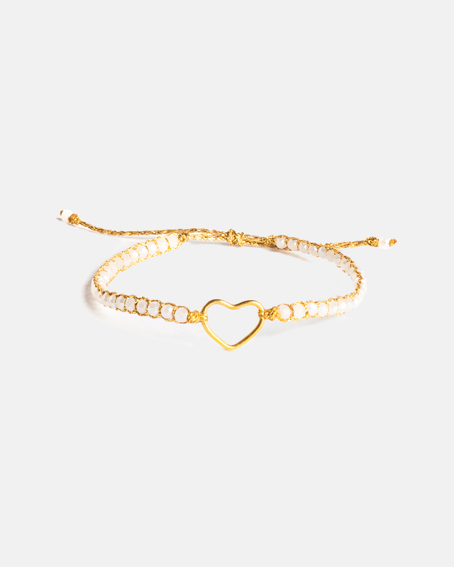 Crystal Rainbow Heart Bracelet | Gold