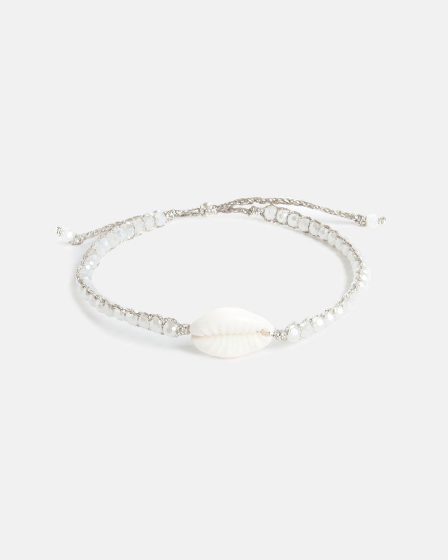 Crystal Rainbow Shell Bracelet | Silver