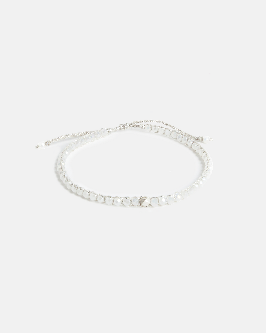 Crystal Rainbow Nugget Bracelet | Silver