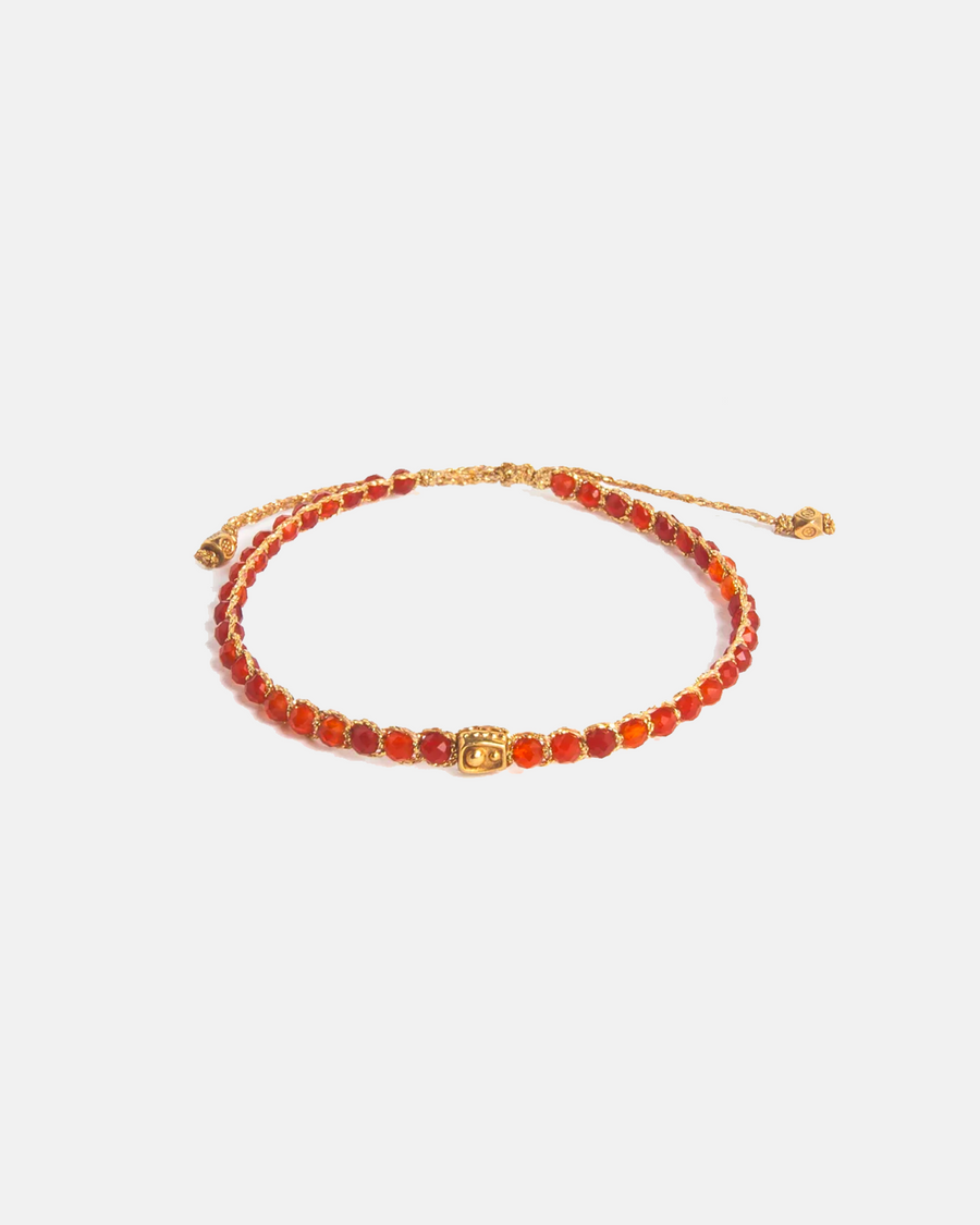 Gelang Carnelian Gelap | emas