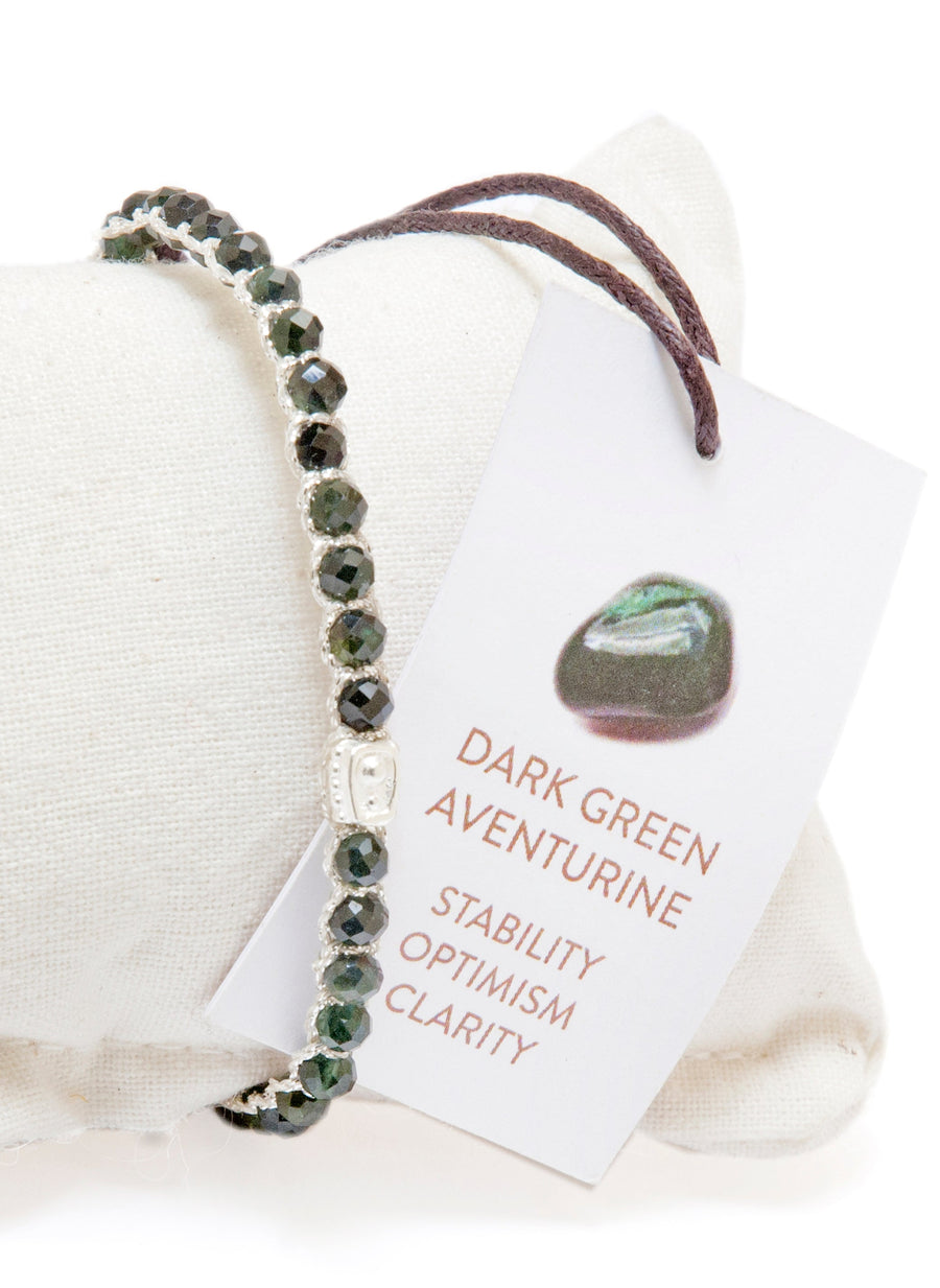 Dark Green Aventurine Bracelet | Silver