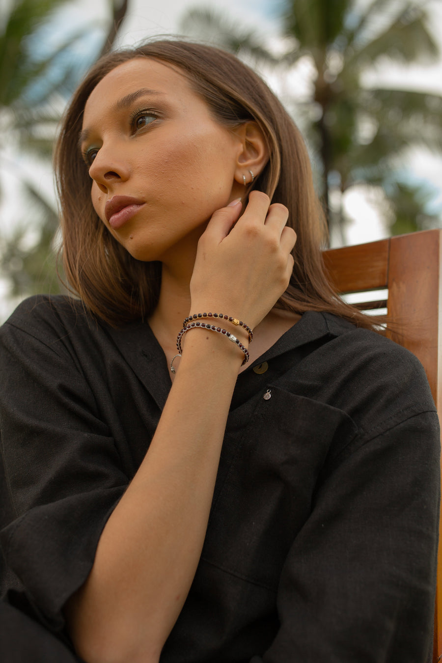 Hessonite Garnet Bracelet | Silver