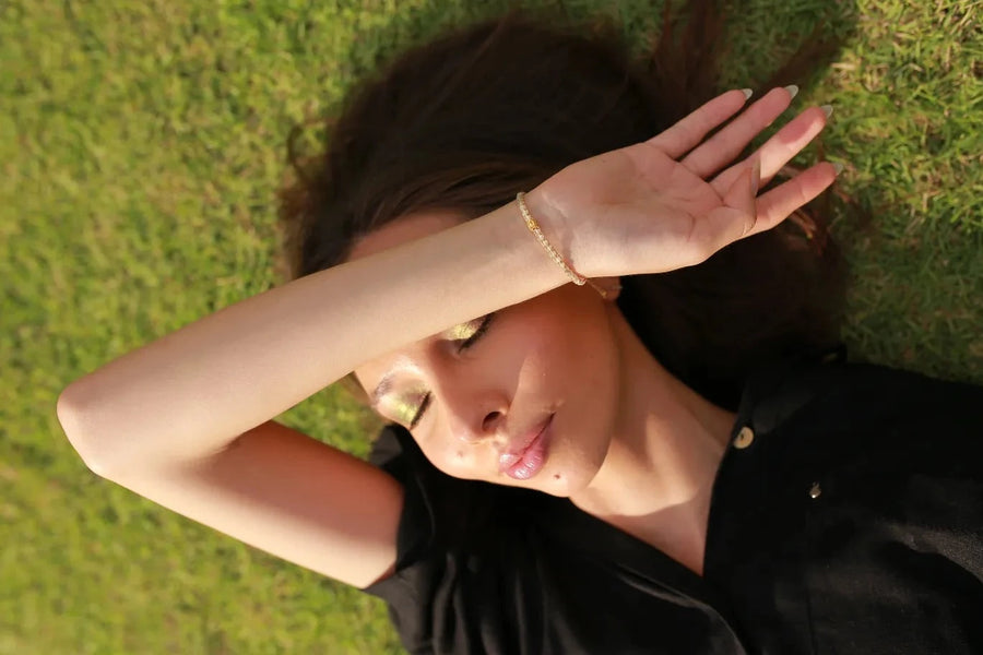 Prehnite Bracelet | Gold