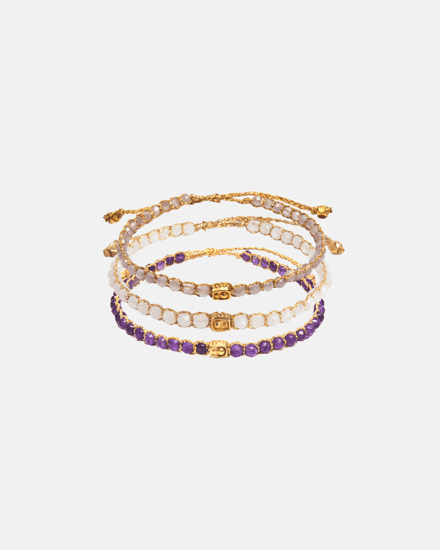 Crown Chakra Stack Bracelets | Gold - Samapura Jewelry