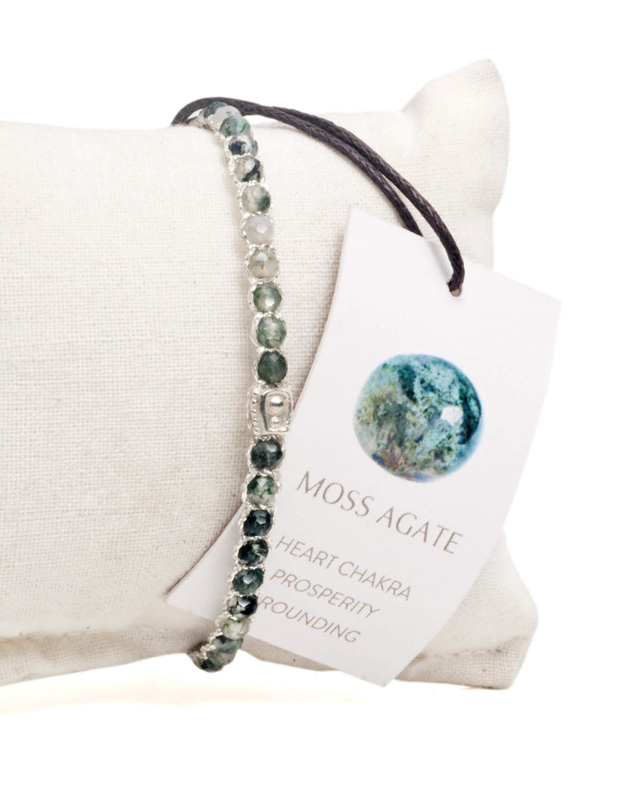 Moss Agate Bracelet | Silver