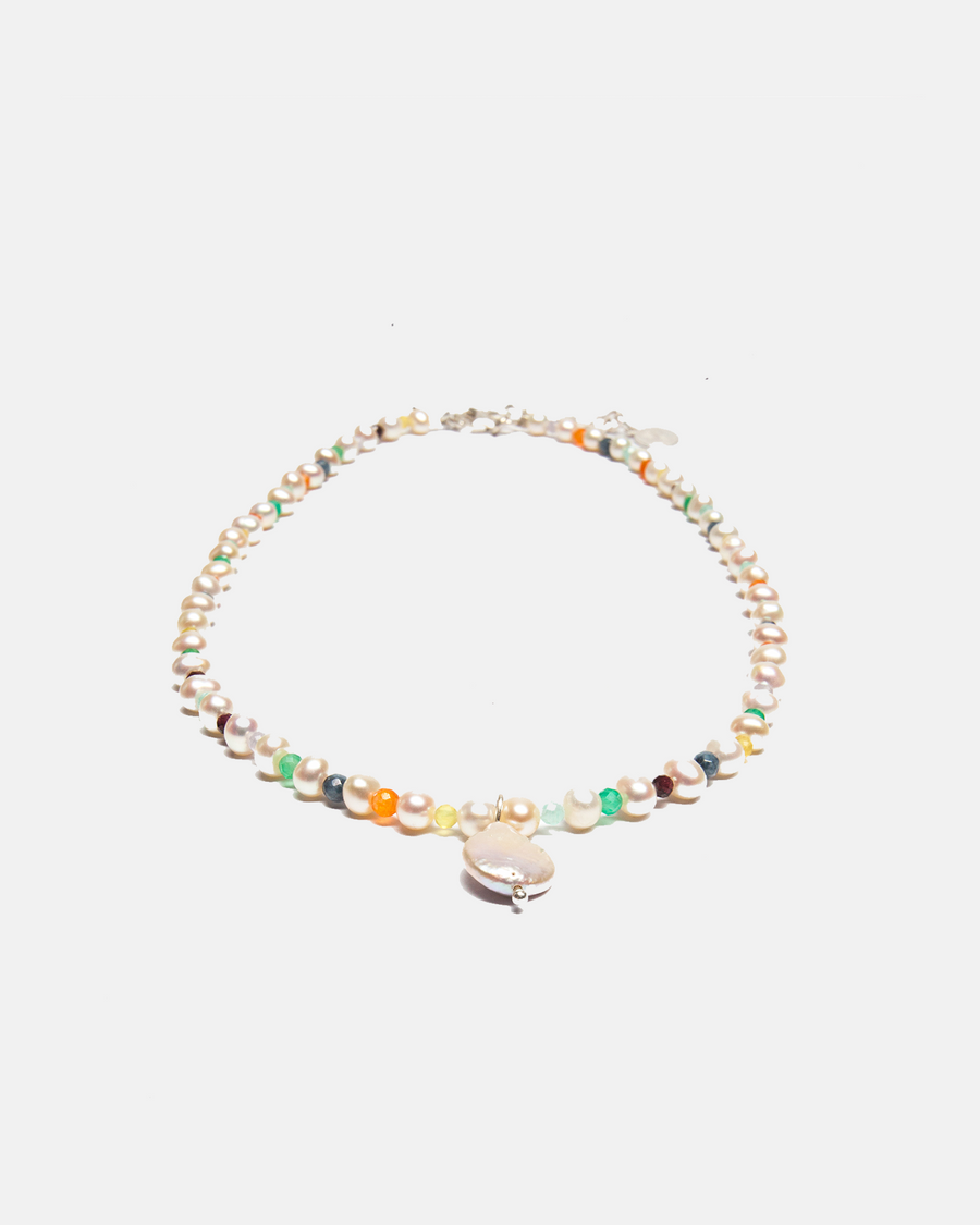 Pearl & Gemstone Necklace | Silver