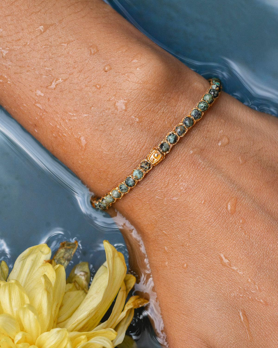 African Turquoise Bracelet | Gold - Samapura Jewelry