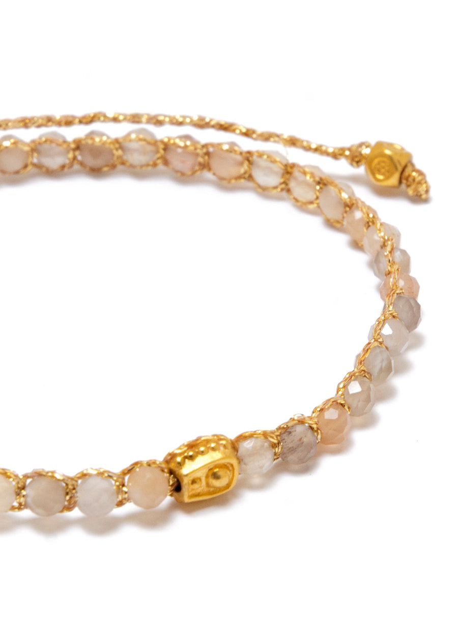 Peach Moonstone Bracelet | Gold