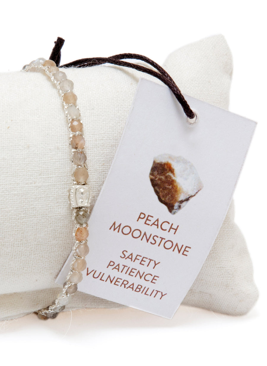 Peach Moonstone Bracelet | Silver