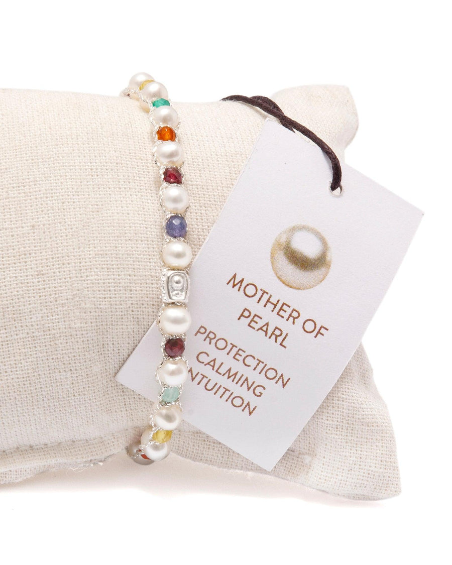 Fresh Water Pearl & Gemstone Bracelet | Silver - Samapura Jewelry