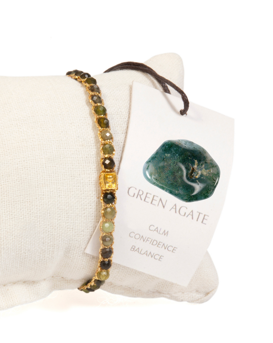 Green Agate Bracelet | Gold