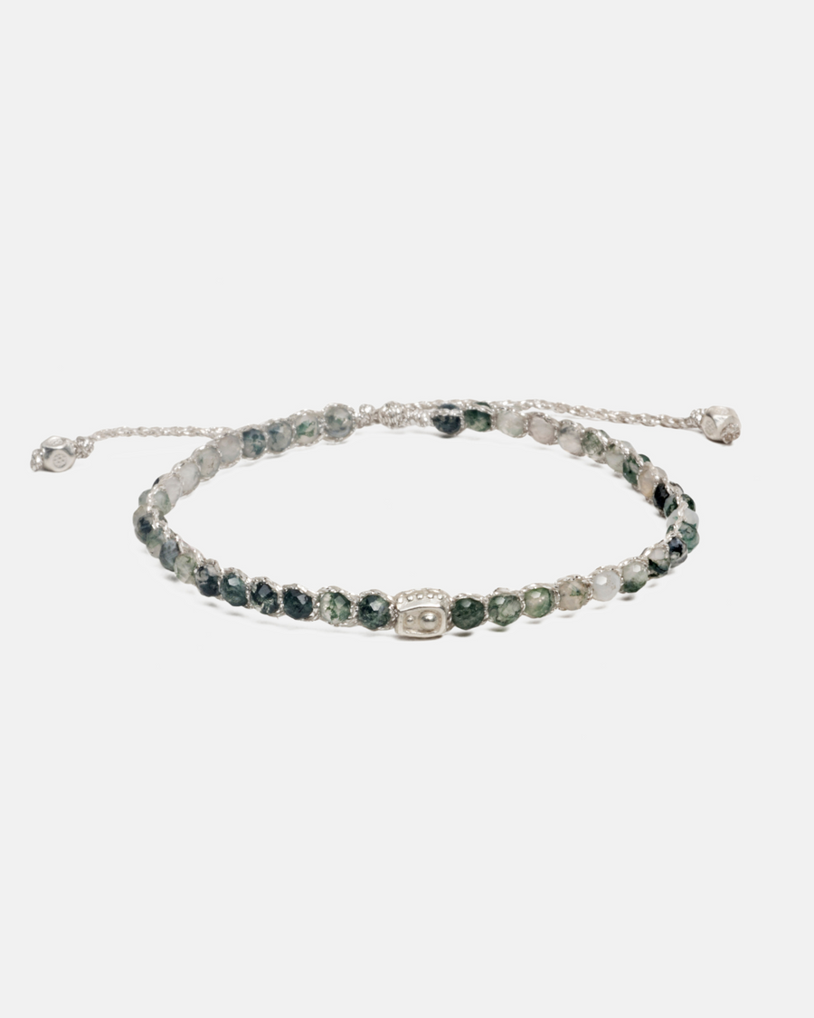 Moss Agate Bracelet | Silver