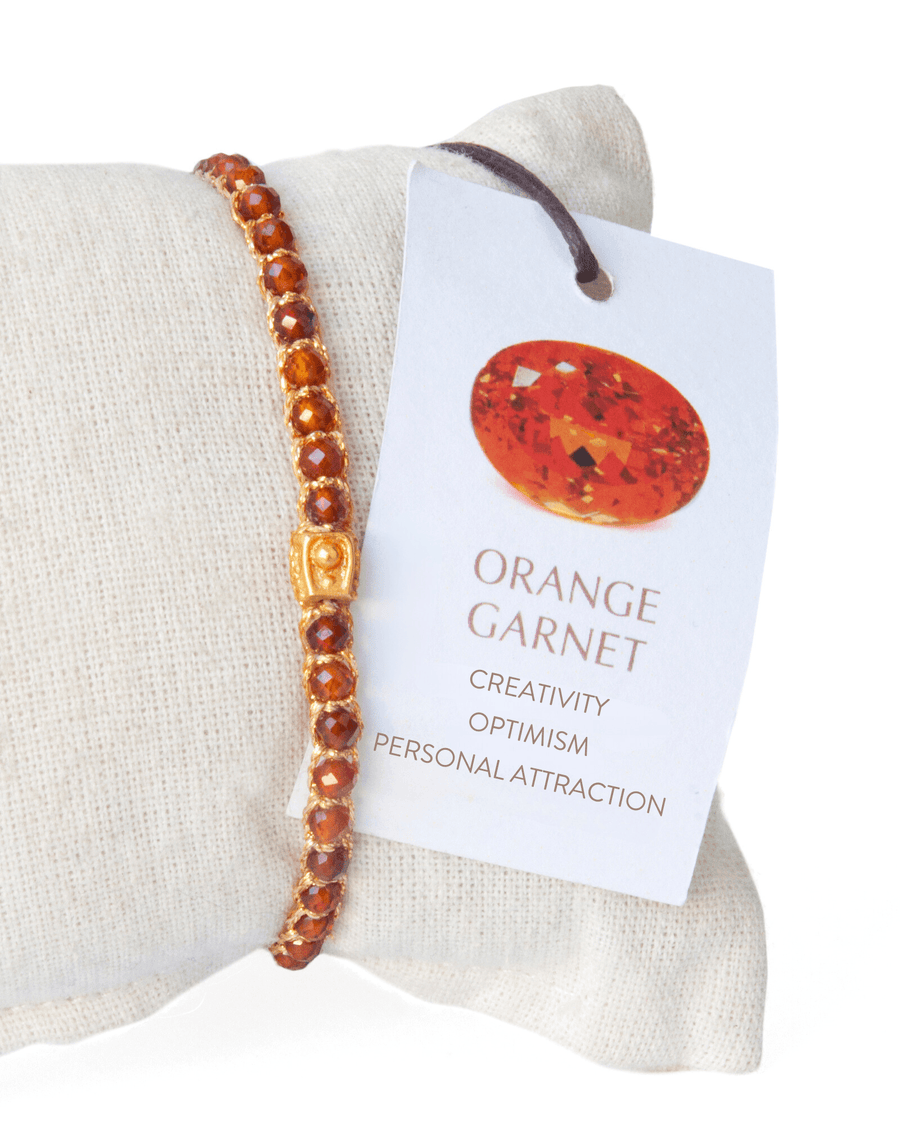 Orange Garnet Bracelet | Gold - Samapura Jewelry