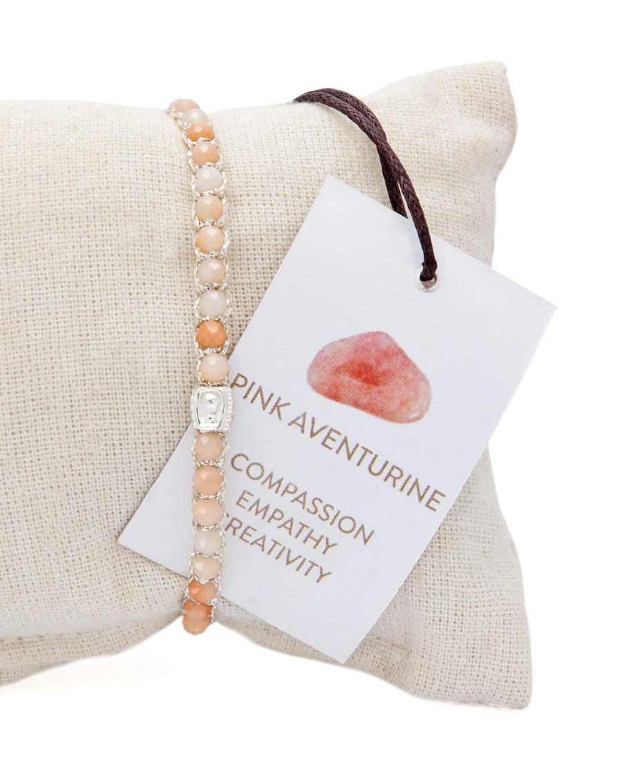 Pink Aventurine Bracelet | Silver - Samapura Jewelry