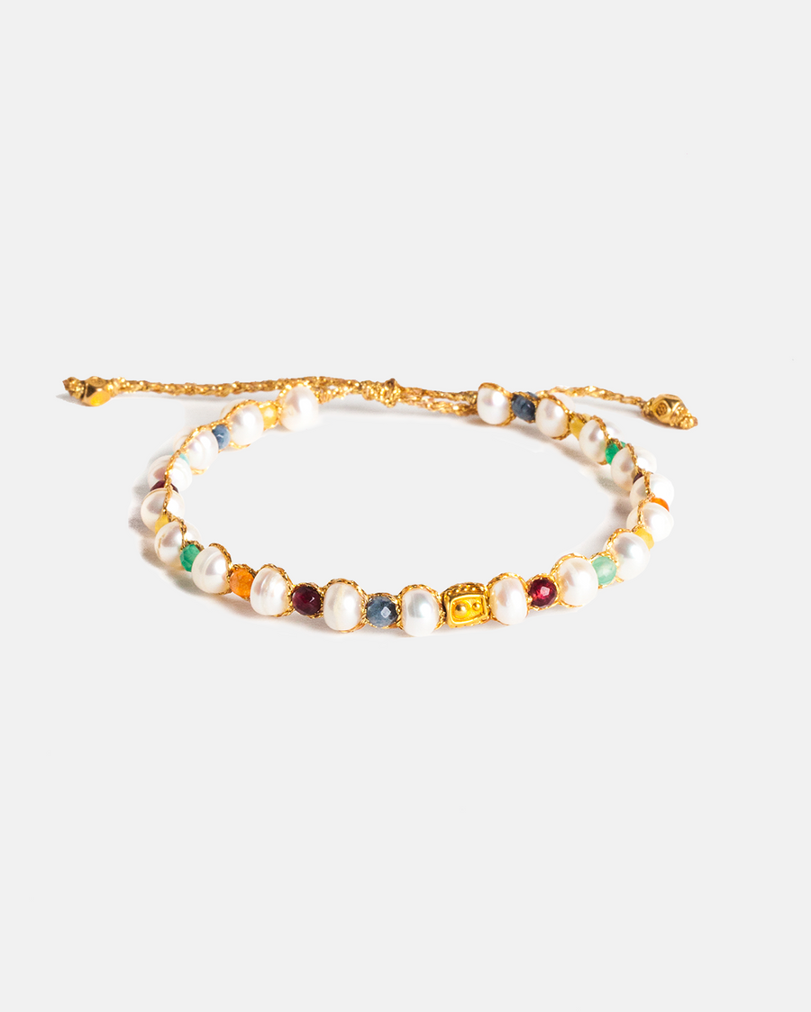 Pearl & Gemstone Bracelet | Gold