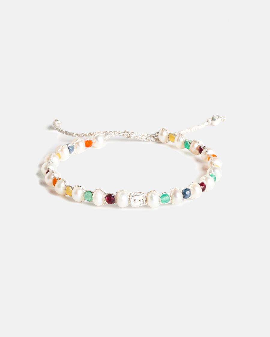 Pearl & Gemstone Bracelet | Silver