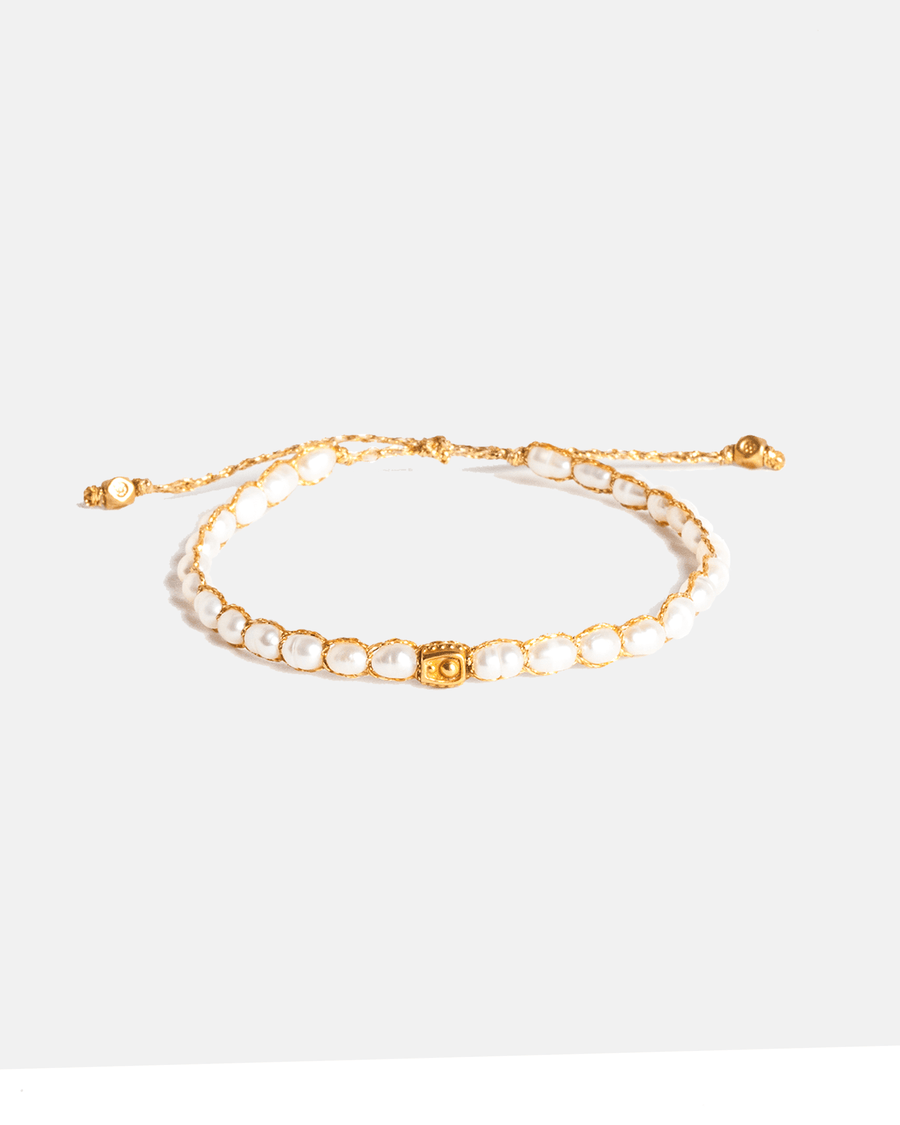 Fresh Water Pearl Oval Bracelet | Gold - Samapura Jewelry