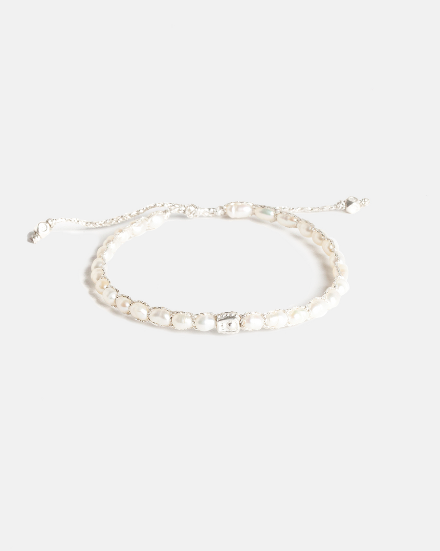 Pearl Oval Bracelet | Silver