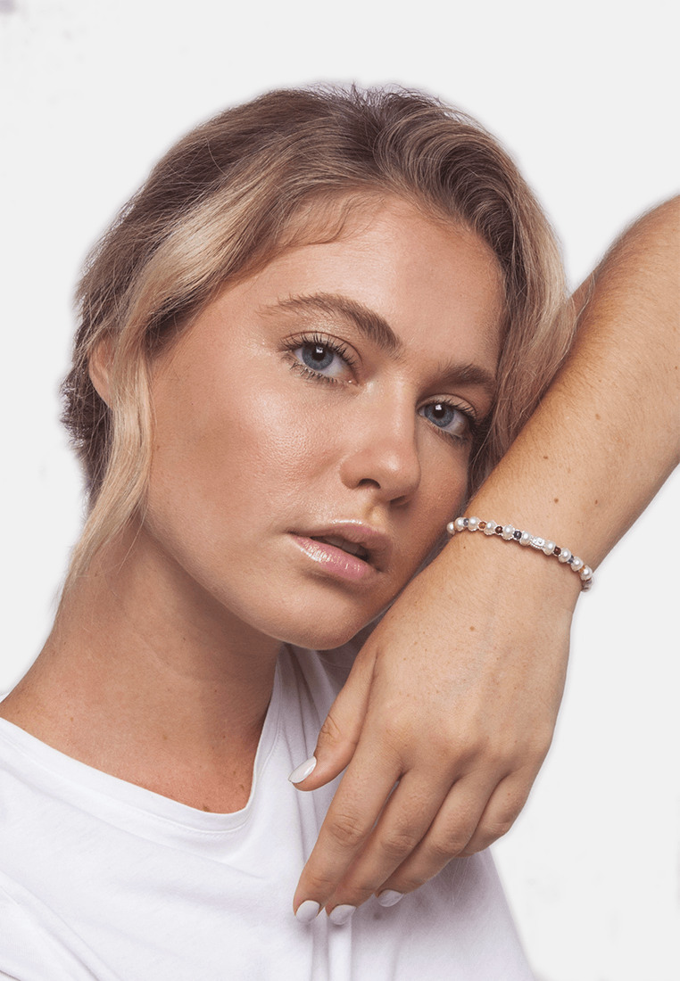 Fresh Water Pearl & Gemstone Bracelet | Silver - Samapura Jewelry