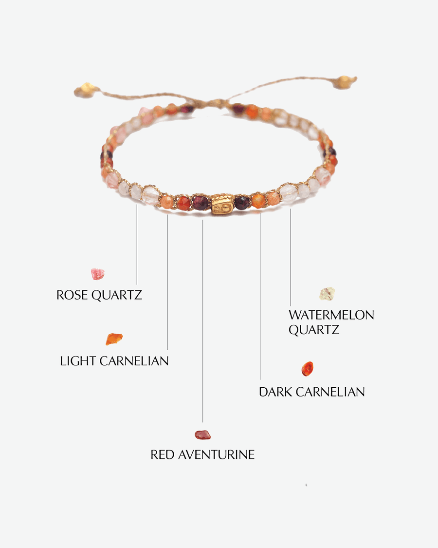 Ombre Pink Candy Bracelet | Gold - Samapura Jewelry
