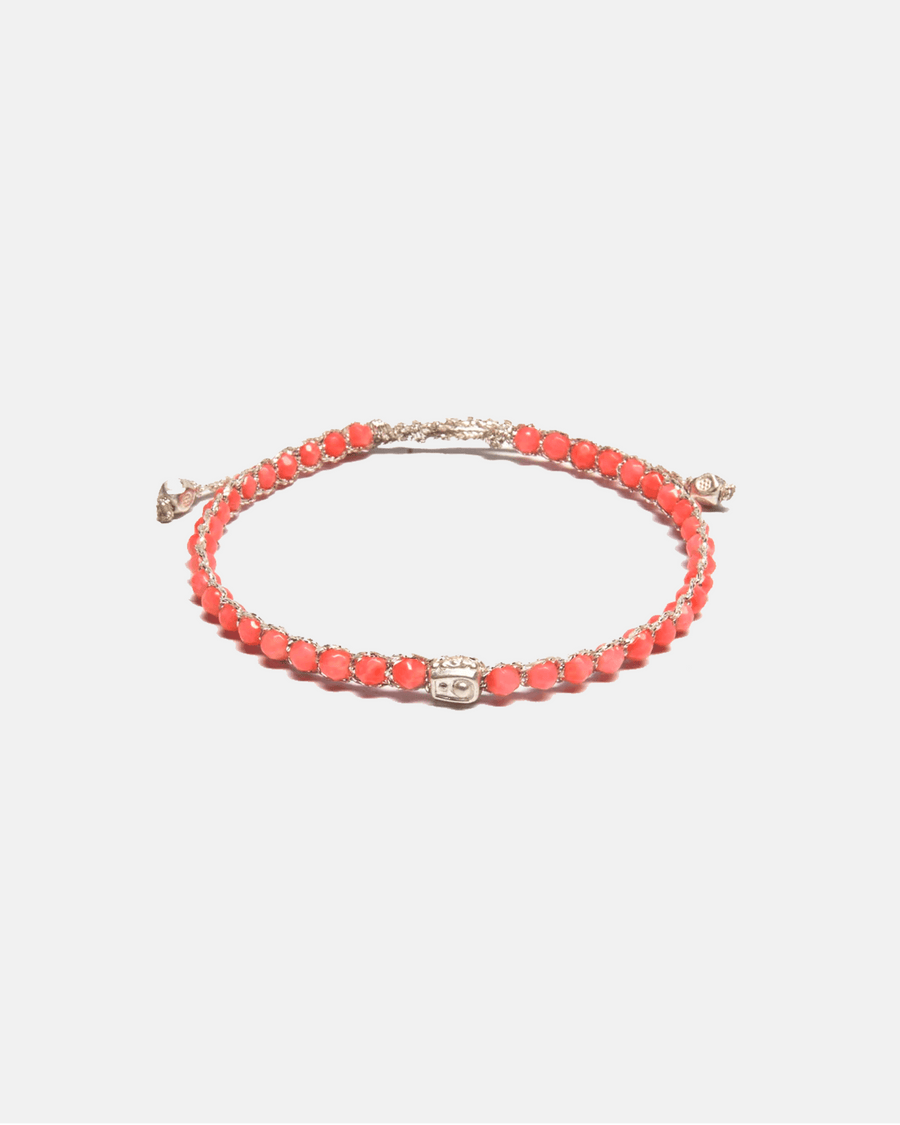 Pink Coral Bracelet | Silver - Samapura Jewelry
