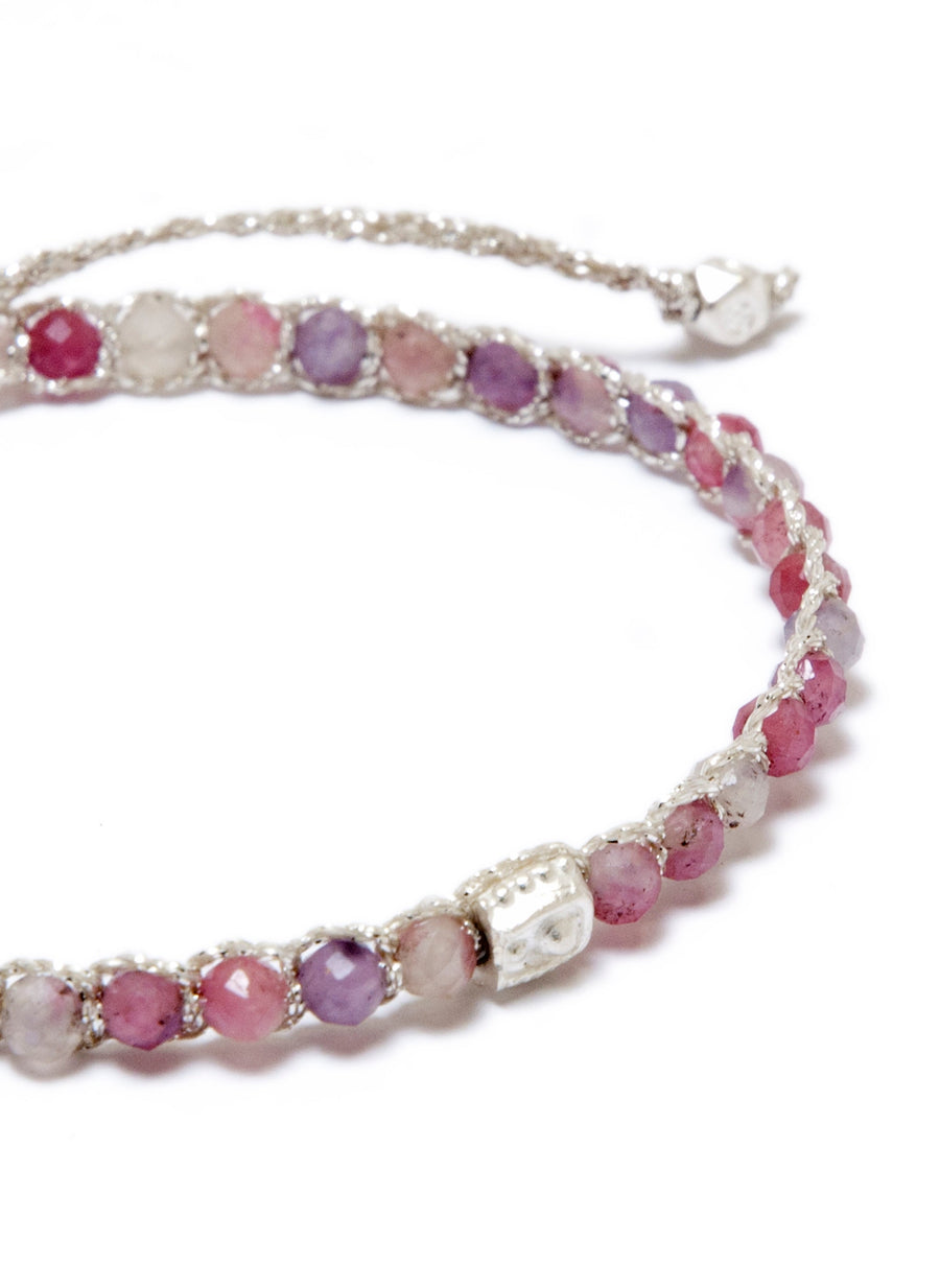 Gelang Tourmaline Pink dari Sri Lanka | Perak