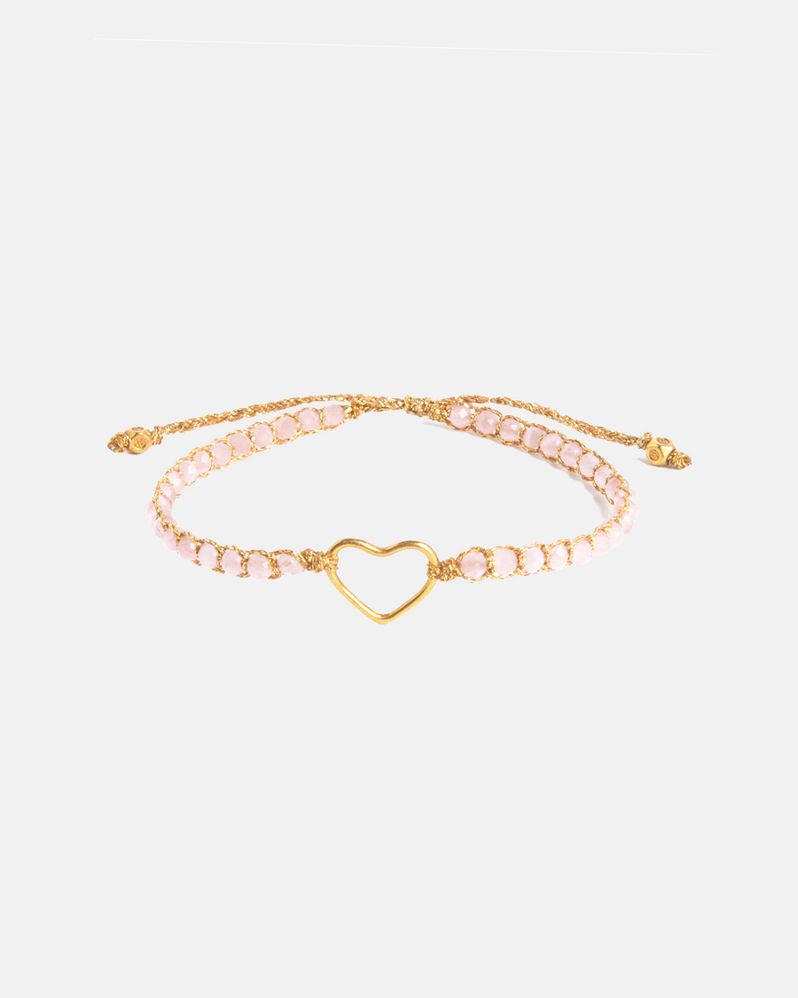 Pink Tourmaline Mozambique Heart Bracelet | Gold