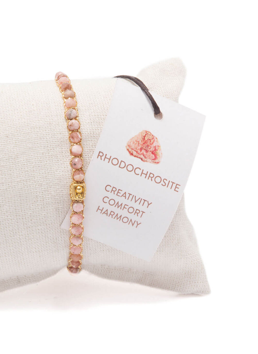 Rhodochrosite Bracelet | Gold