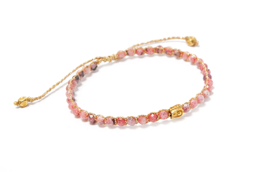 Rhodonite from Argentina Bracelet | Gold