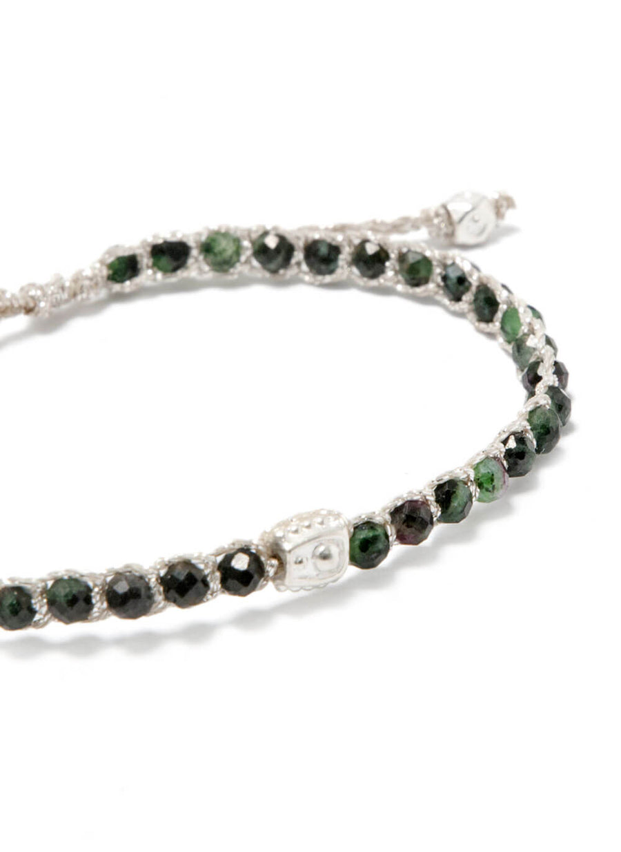 Ruby Zoisite Bracelet | Silver