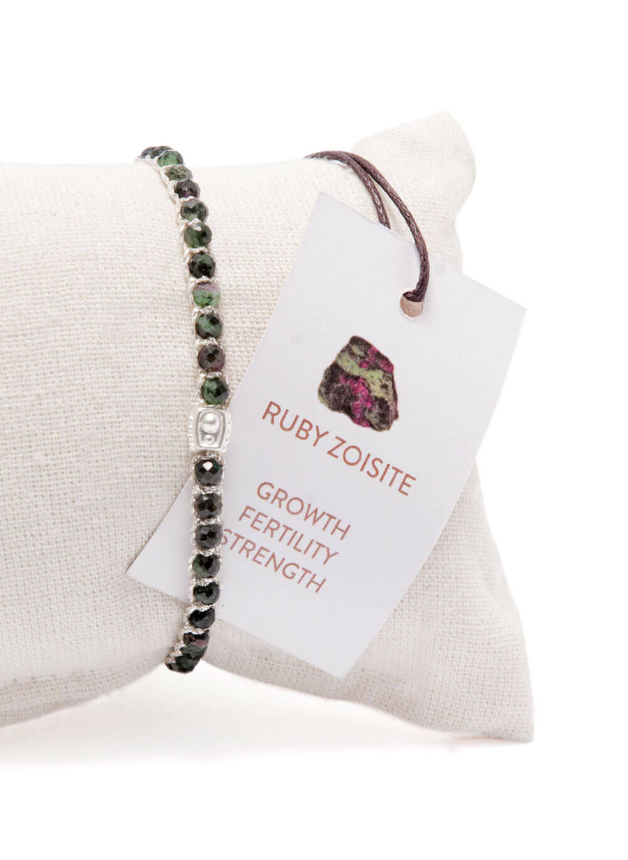 Ruby Zoisite Bracelet | Silver