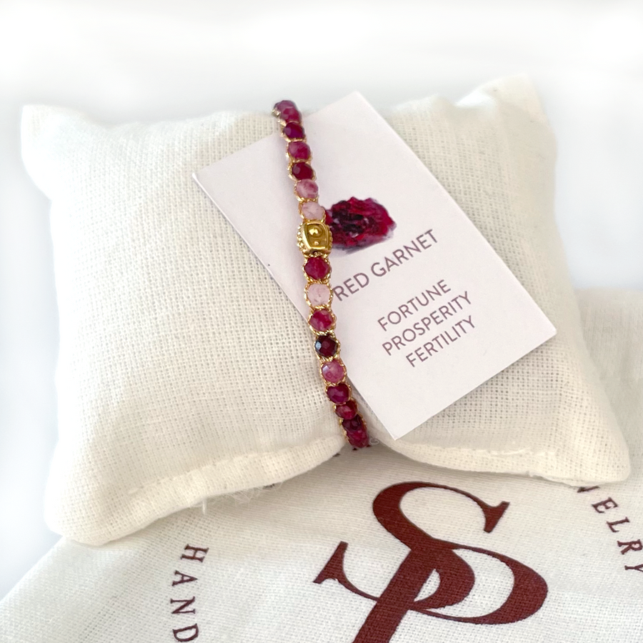 Red Garnet Bracelets | Gold