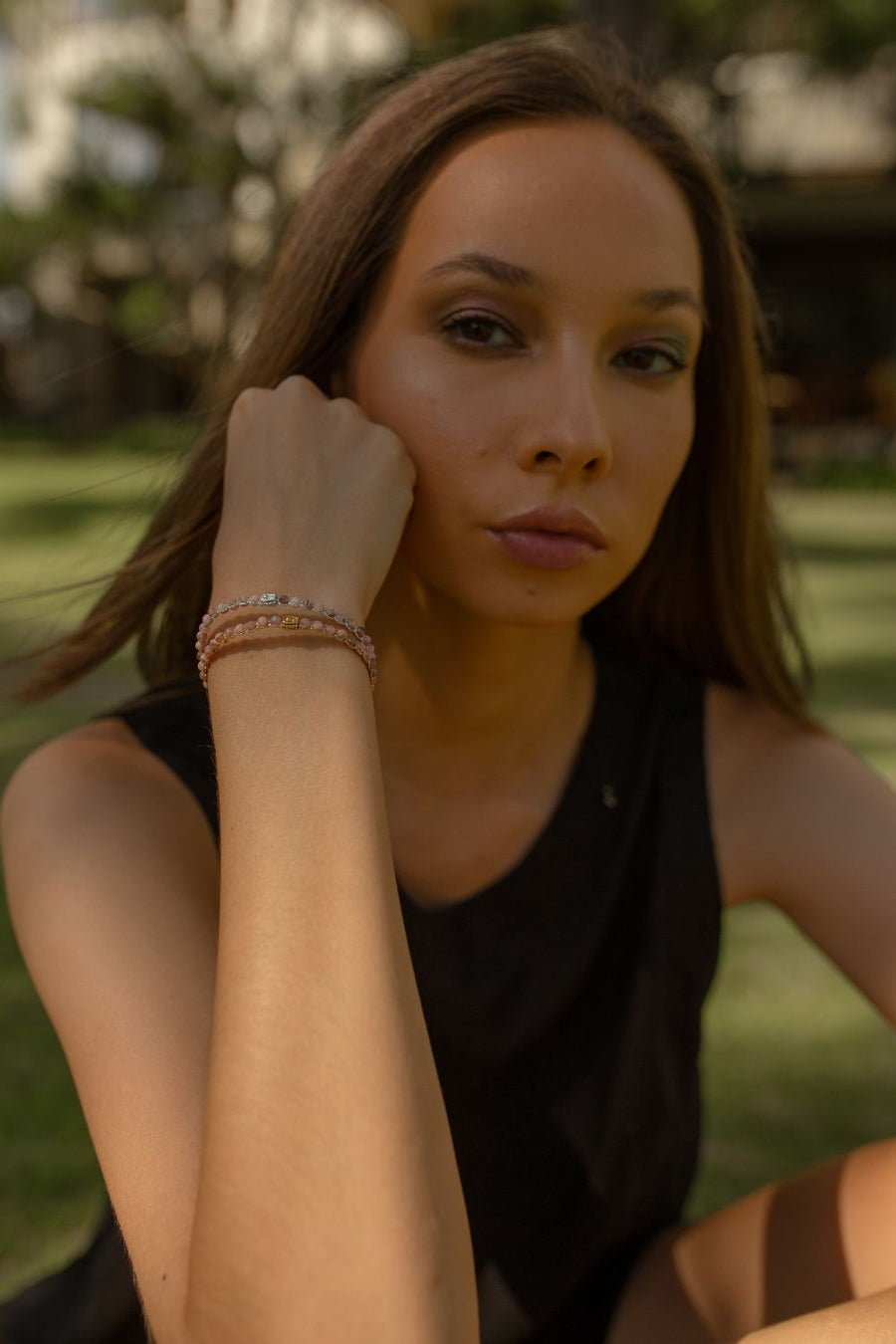 Rhodochrosite Bracelet | Gold