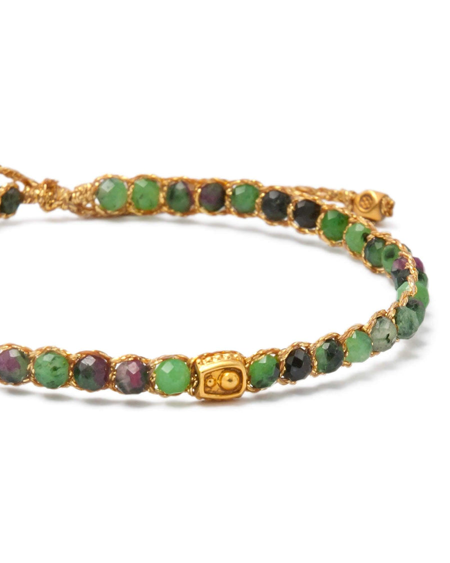 Ruby Zoisite Bracelet | Gold - Samapura Jewelry