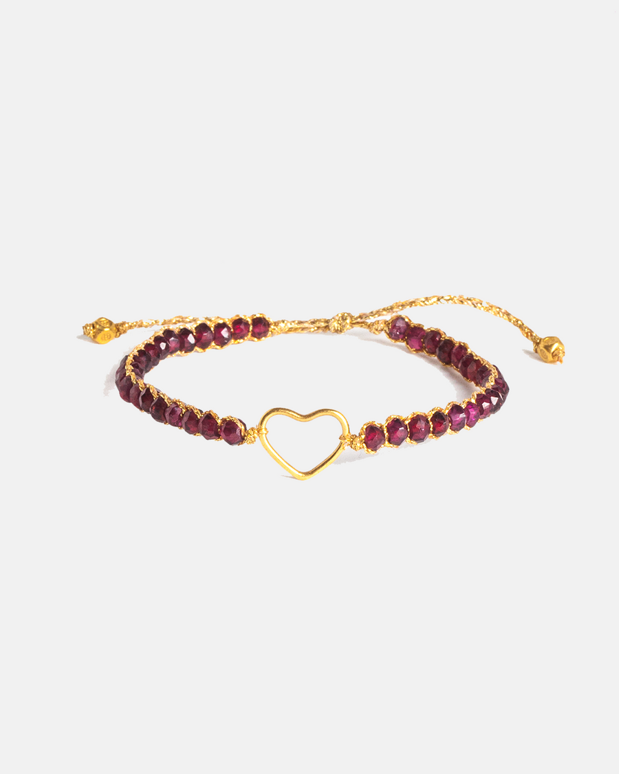 Ruby Heart Bracelet | Gold