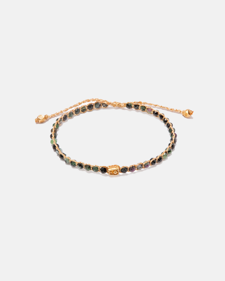 Ruby Zoisite Bracelet | Gold