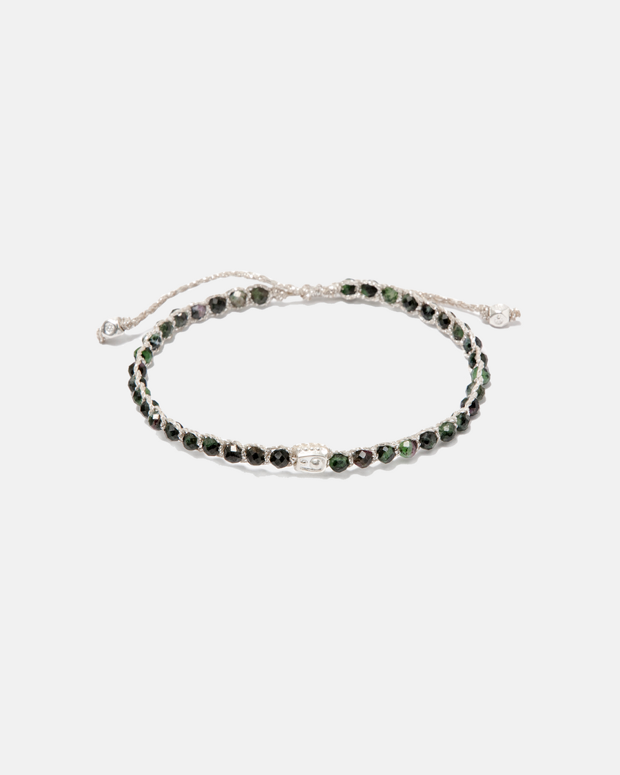 Ruby Zoisite Bracelet | Silver