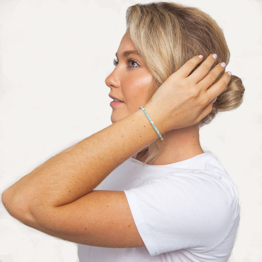 Amazonite from South Africa Bracelet | Silver