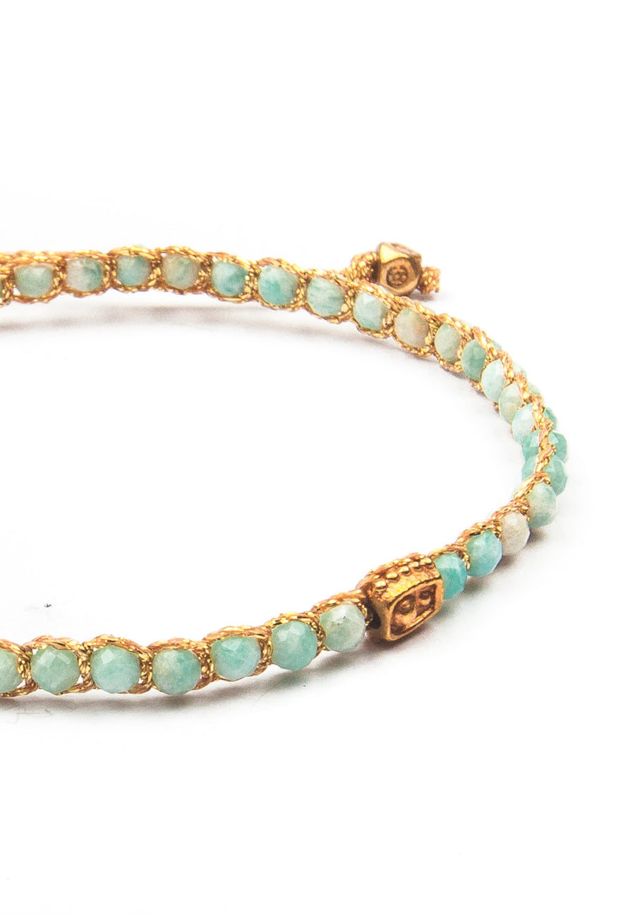 Amazonite from South Africa Bracelet | Gold