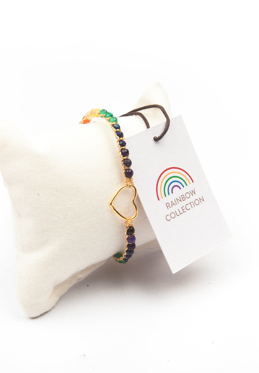 Rainbow Bold Bracelet | Heart