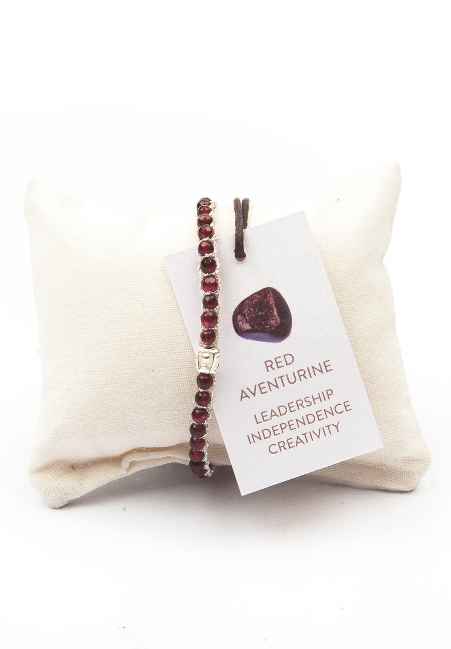 Red Aventurine Bracelet | Silver