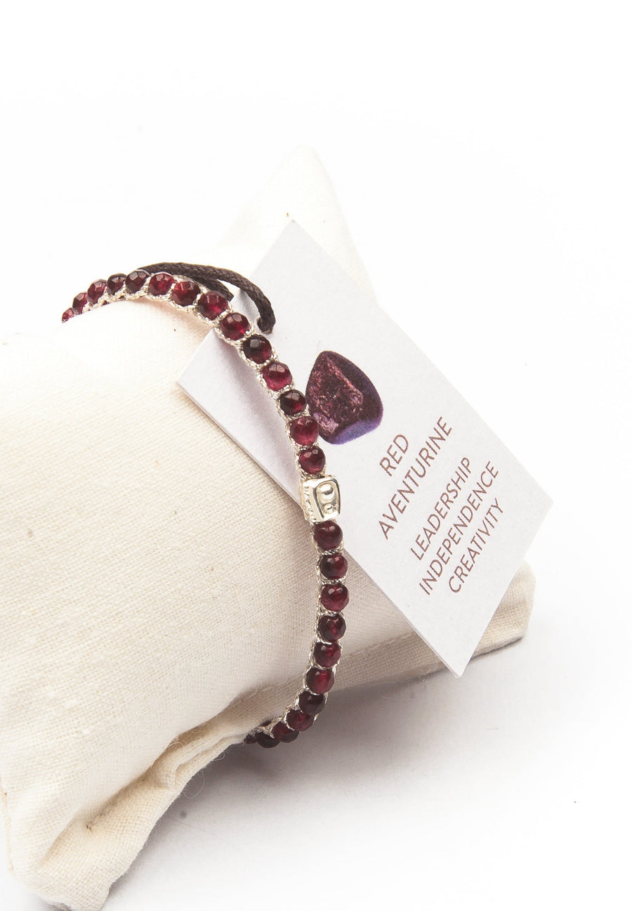 Red Aventurine Bracelet | Silver