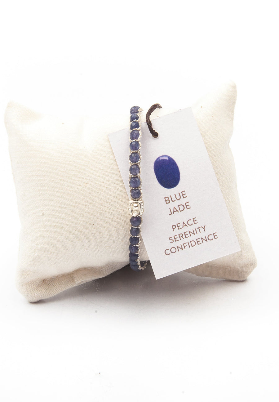 Blue Jade Bracelet | Silver