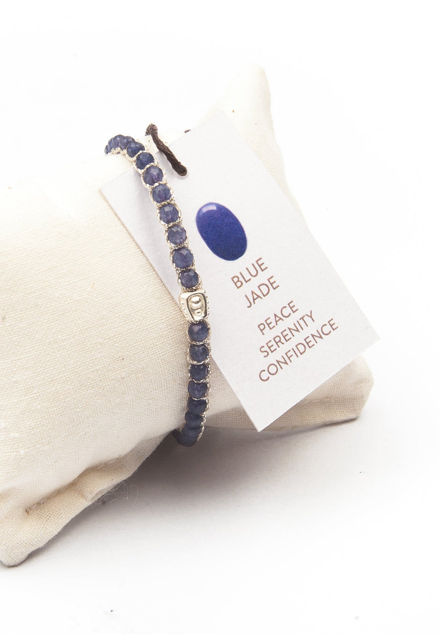 Blue Jade Bracelet | Silver